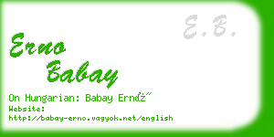 erno babay business card